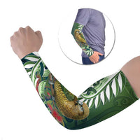 New Zealand Kea Bird Arm Sleeves With Maori Koru Fern LT05 Set of 2 Green - Polynesian Pride