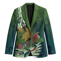 New Zealand Kea Bird Blazer With Maori Koru Fern LT05 Unisex Green - Polynesian Pride