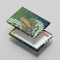 New Zealand Kea Bird Canvas Wall Art With Maori Koru Fern LT05 - Polynesian Pride