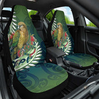 New Zealand Kea Bird Car Seat Cover With Maori Koru Fern LT05 One Size Green - Polynesian Pride