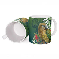 New Zealand Kea Bird Ceramic Mug With Maori Koru Fern LT05 - Polynesian Pride