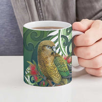 New Zealand Kea Bird Ceramic Mug With Maori Koru Fern LT05 - Polynesian Pride