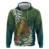 New Zealand Kea Bird Hoodie With Maori Koru Fern - Polynesian Pride