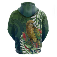 New Zealand Kea Bird Hoodie With Maori Koru Fern - Polynesian Pride