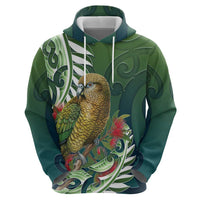 New Zealand Kea Bird Hoodie With Maori Koru Fern - Polynesian Pride