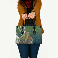 New Zealand Kea Bird Leather Bag With Maori Koru Fern LT05 - Polynesian Pride