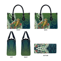 New Zealand Kea Bird Leather Bag With Maori Koru Fern - Polynesian Pride