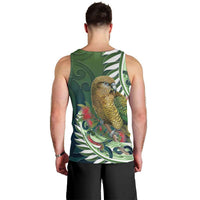 New Zealand Kea Bird Men Tank Top With Maori Koru Fern LT05 - Polynesian Pride