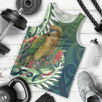 New Zealand Kea Bird Men Tank Top With Maori Koru Fern LT05 - Polynesian Pride