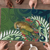 New Zealand Kea Bird Puzzle With Maori Koru Fern LT05 - Polynesian Pride