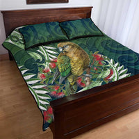 New Zealand Kea Bird Quilt Bed Set With Maori Koru Fern - Polynesian Pride