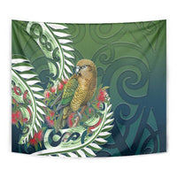 New Zealand Kea Bird Tapestry With Maori Koru Fern LT05 - Polynesian Pride