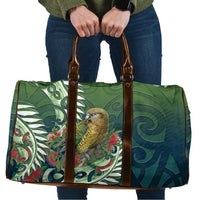 New Zealand Kea Bird Travel Bag With Maori Koru Fern LT05 Green - Polynesian Pride