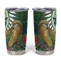 New Zealand Kea Bird Tumbler Cup With Maori Koru Fern LT05 Green - Polynesian Pride