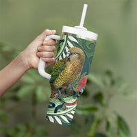 New Zealand Kea Bird Tumbler With Handle With Maori Koru Fern LT05 - Polynesian Pride