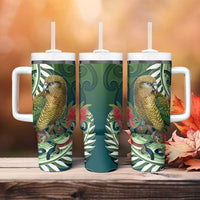New Zealand Kea Bird Tumbler With Handle With Maori Koru Fern LT05 - Polynesian Pride