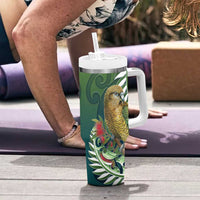 New Zealand Kea Bird Tumbler With Handle With Maori Koru Fern LT05 - Polynesian Pride