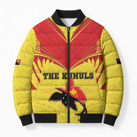 Papua New Guinea Rugby Custom Bomber Puffer Jacket Kumuls Heritage LT05 Unisex Yellow - Polynesian Pride