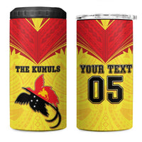 Papua New Guinea Rugby Custom 4 in 1 Can Cooler Tumbler Kumuls Heritage LT05 One Size: 16 oz Yellow - Polynesian Pride