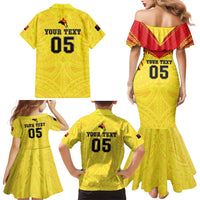 Papua New Guinea Rugby Custom Family Matching Mermaid Dress and Hawaiian Shirt Kumuls Heritage