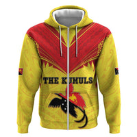 Papua New Guinea Rugby Custom Hoodie Kumuls Heritage LT05 Zip Hoodie Yellow - Polynesian Pride