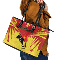 Papua New Guinea Rugby Leather Tote Bag Kumuls Heritage LT05 - Polynesian Pride