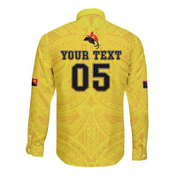 Papua New Guinea Rugby Custom Long Sleeve Button Shirt Kumuls Heritage LT05 - Polynesian Pride