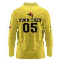 Papua New Guinea Rugby Custom Long Sleeve Polo Shirt Kumuls Heritage LT05 - Polynesian Pride