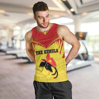 Papua New Guinea Rugby Custom Men Tank Top Kumuls Heritage LT05 Yellow - Polynesian Pride