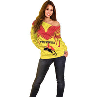 Papua New Guinea Rugby Custom Off Shoulder Sweater Kumuls Heritage LT05 - Polynesian Pride