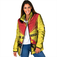 Papua New Guinea Rugby Custom Padded Jacket Kumuls Heritage LT05 Women Yellow - Polynesian Pride