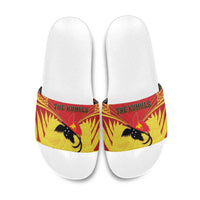 Papua New Guinea Rugby Slide Sandals Kumuls Heritage LT05 Yellow - Polynesian Pride