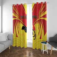 Papua New Guinea Rugby Window Curtain Kumuls Heritage LT05 With Grommets Yellow - Polynesian Pride