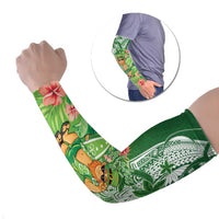Aloha Hawaii St Patrick's Day Arm Sleeves Polynesian Style LT05 Set of 2 Green - Polynesian Pride