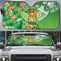 Aloha Hawaii St Patrick's Day Auto Sun Shade Polynesian Style LT05 Green - Polynesian Pride