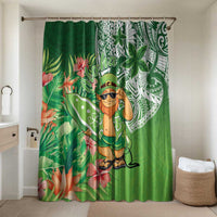 Aloha Hawaii St Patrick's Day Bathroom Set Polynesian Style LT05 Shower Curtain Only Green - Polynesian Pride