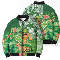 Aloha Hawaii St Patrick's Day Bomber Puffer Jacket Polynesian Style LT05 - Polynesian Pride