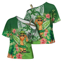 Aloha Hawaii St Patrick's Day Cross Shoulder Shirt Polynesian Style LT05 - Polynesian Pride