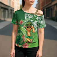 Aloha Hawaii St Patrick's Day Cross Shoulder Shirt Polynesian Style LT05 - Polynesian Pride