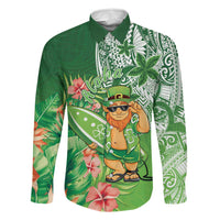 Aloha Hawaii St Patrick's Day Family Matching Summer Maxi Dress and Hawaiian Shirt Polynesian Style