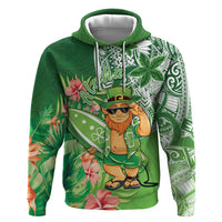 Aloha Hawaii St Patrick's Day Hoodie Polynesian Style LT05 Pullover Hoodie Green - Polynesian Pride