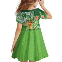 Aloha Hawaii St Patrick's Day Kid Short Sleeve Dress Polynesian Style LT05 - Polynesian Pride