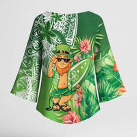 Aloha Hawaii St Patrick's Day Kimono Sleeve Blouse Polynesian Style LT05 - Polynesian Pride