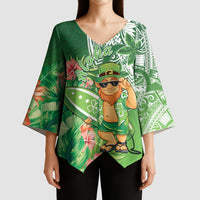 Aloha Hawaii St Patrick's Day Kimono Sleeve Blouse Polynesian Style LT05 - Polynesian Pride