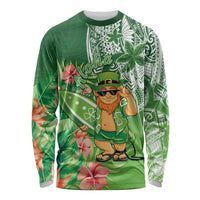 Aloha Hawaii St Patrick's Day Long Sleeve Shirt Polynesian Style LT05 Unisex Green - Polynesian Pride