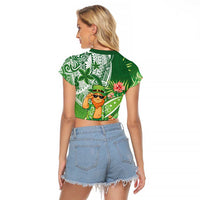 Aloha Hawaii St Patrick's Day Raglan Cropped T Shirt Polynesian Style LT05 - Polynesian Pride