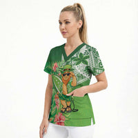 Aloha Hawaii St Patrick's Day Scrub Top Polynesian Style LT05 - Polynesian Pride