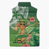 Aloha Hawaii St Patrick's Day Sleeveless Puffer Jacket Polynesian Style LT05 - Polynesian Pride