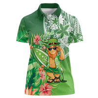 Aloha Hawaii St Patrick's Day Women Polo Shirt Polynesian Style LT05 Female Green - Polynesian Pride