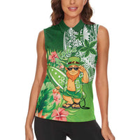 Aloha Hawaii St Patrick's Day Women Sleeveless Polo Shirt Polynesian Style LT05 - Polynesian Pride